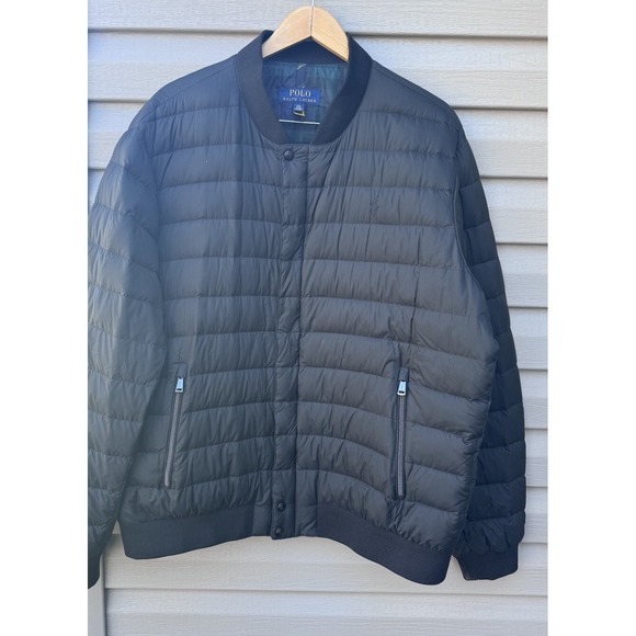 Ralph Lauren Polo Bleeker Puffer Duck Down Black Full Zip Jacket 2XL